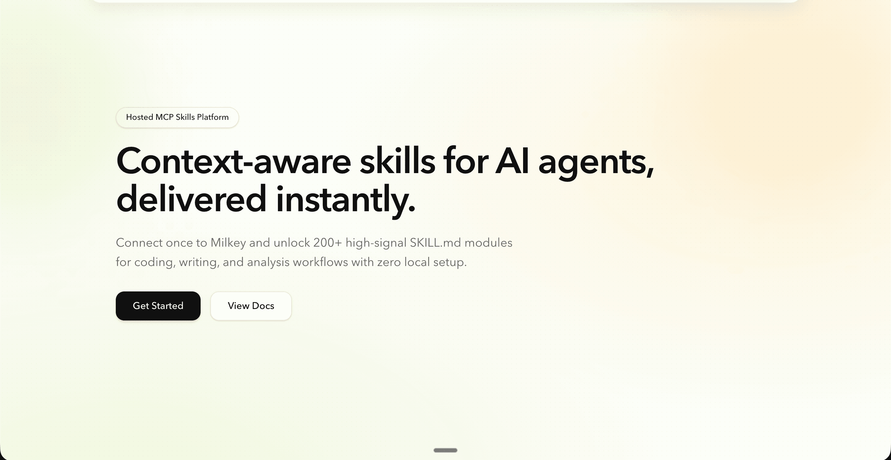 Milkey product interface preview